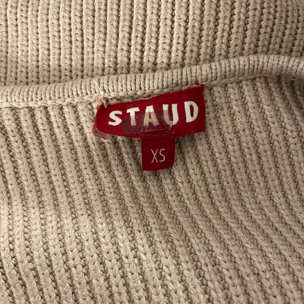 STAUD Camden Ribbed Knit Short Sleeve Maxi Dress Nude - Picture 8 of 8